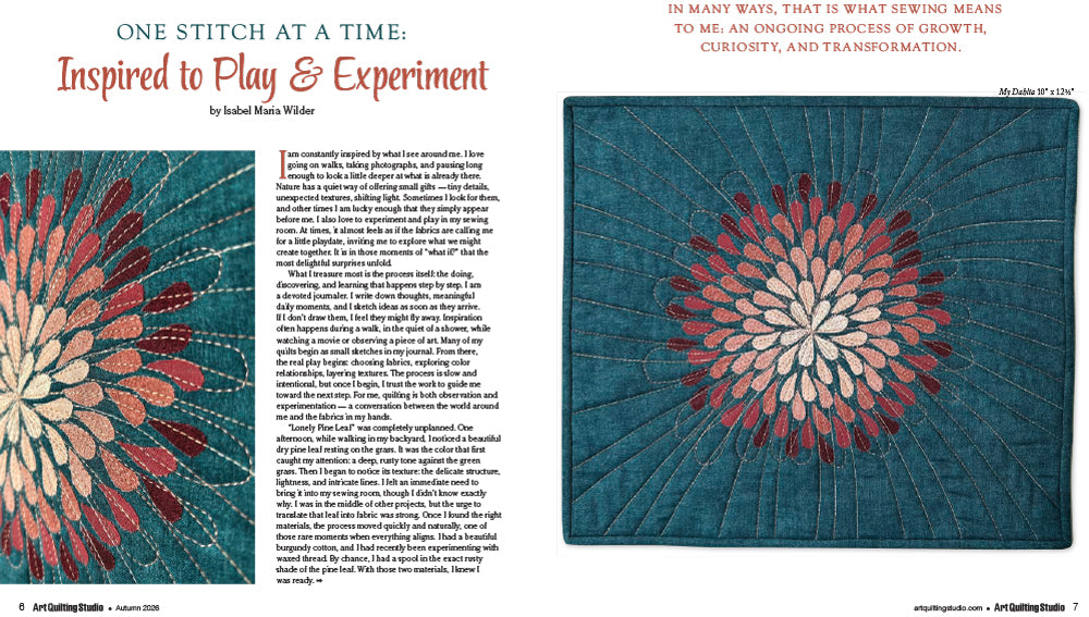 Art Quilting Studio Autumn 2026 – Coming September 1st
