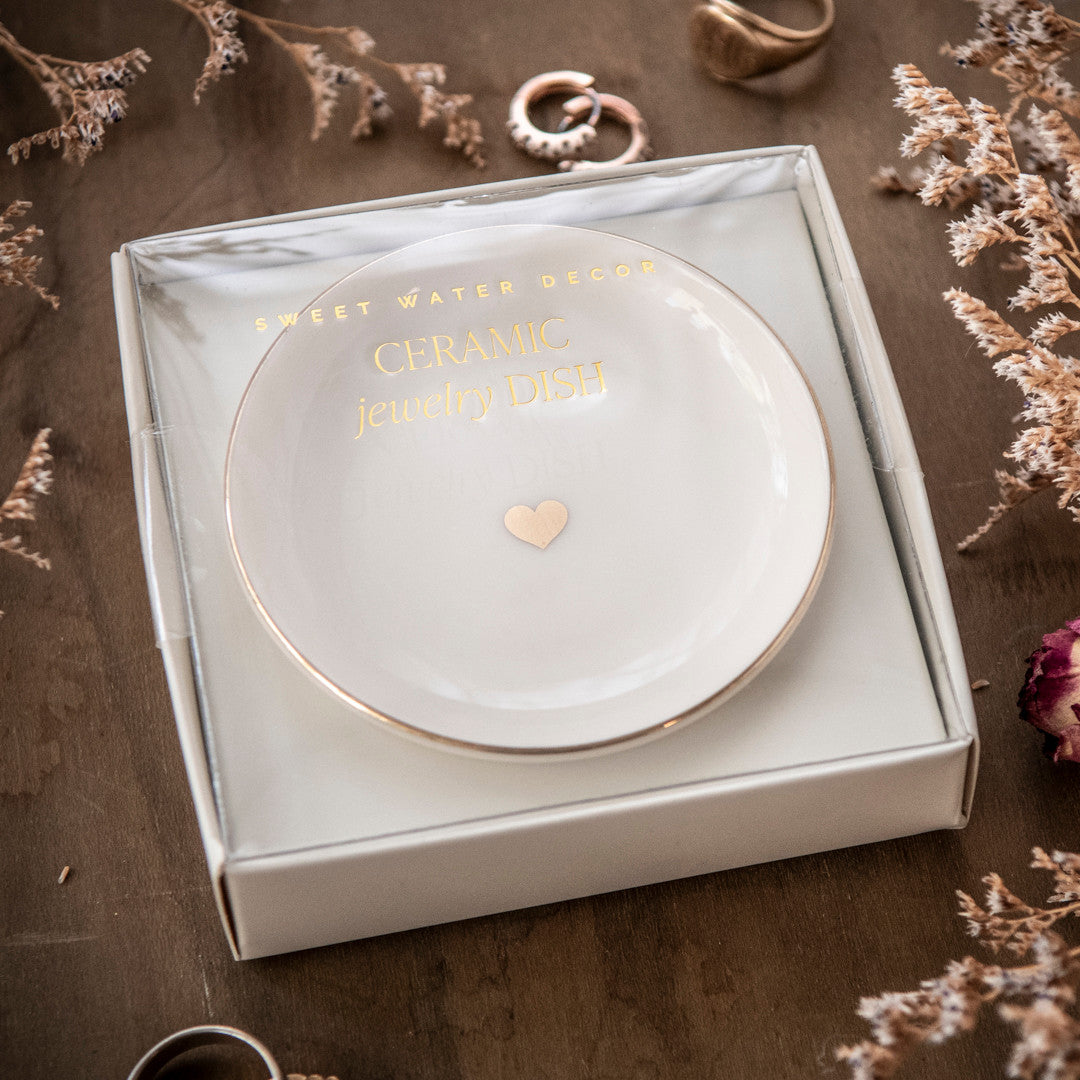 Gold Heart Trinkets and Jewelry Dish