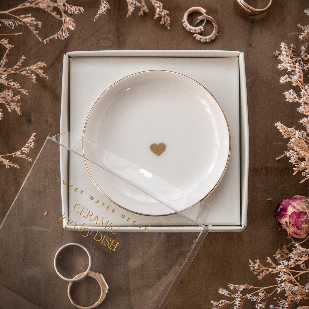 Gold Heart Trinkets and Jewelry Dish