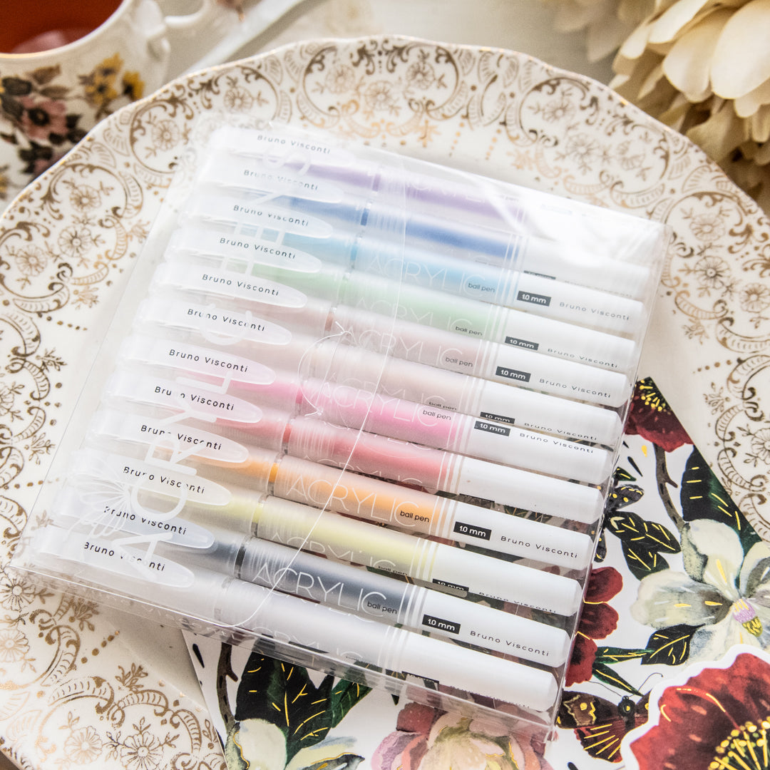 Bruno Visconti Acrylic Pens 12 Colors - Bloom