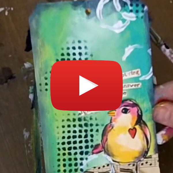 Dina Wakley Media Painted Tag! Video by Ranger Ink