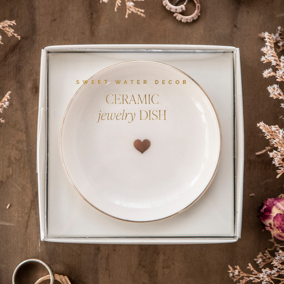 Gold Heart Trinkets and Jewelry Dish