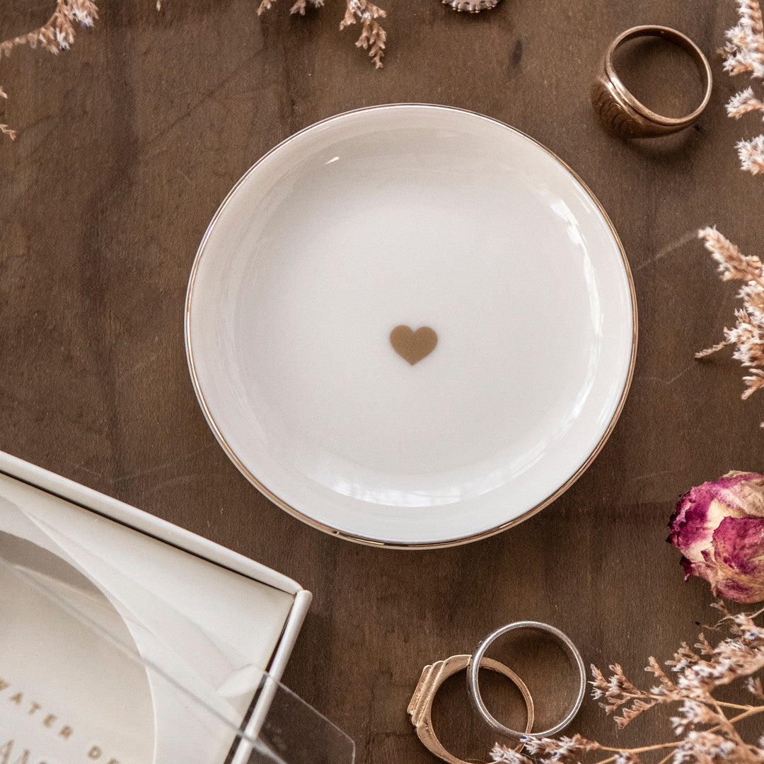 Gold Heart Trinkets and Jewelry Dish