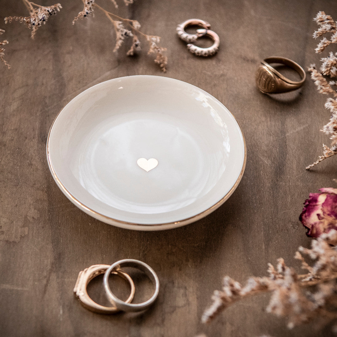 Gold Heart Trinkets and Jewelry Dish