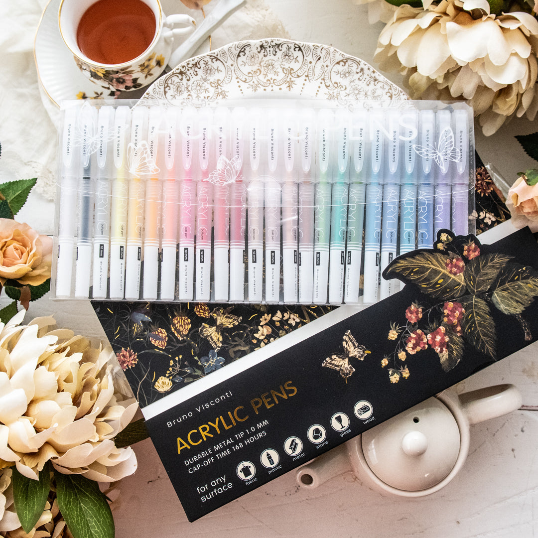 Bruno Visconti Acrylic Pens 24 Colors - Lush