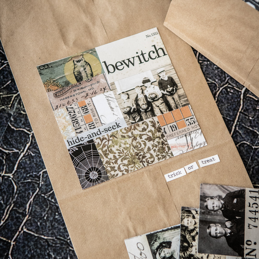 A Spooky Take on Patchwork Paper Bags